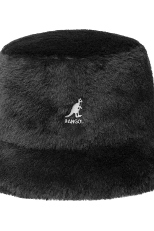 KANGOL Καπέλα FAUX FUR BUCKET - Μαύρο