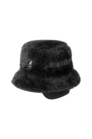 KANGOL Faux Shearling Utility Bucket Καπέλο - Μαύρο