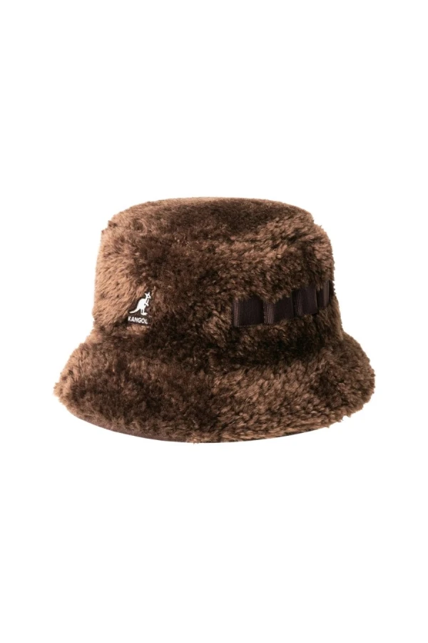 KANGOL Faux Shearling Utility Bucket Καπέλο - Καφέ