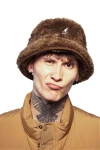 KANGOL Faux Shearling Utility Bucket Καπέλο - Καφέ