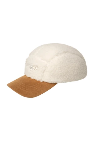KANGOL Καπέλα SCRIPT FAUX SHERPA 5-PANEL - WHITE