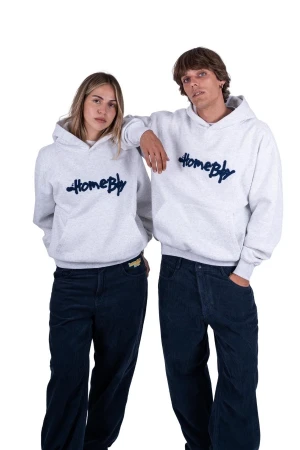 HOMEBOY Φούτερ με Κουκούλα PENCIL CHENILLE HOOD - GREY