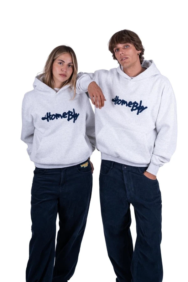 HOMEBOY Φούτερ με Κουκούλα PENCIL CHENILLE HOOD - GREY