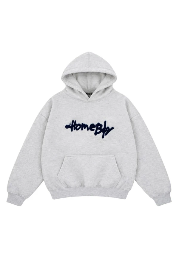 HOMEBOY Φούτερ με Κουκούλα PENCIL CHENILLE HOOD - GREY