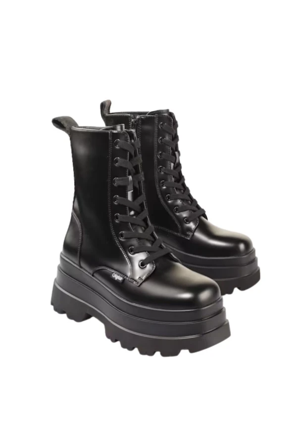 BUFFALO Women's JUPITER LACE UP MID Boots - Black