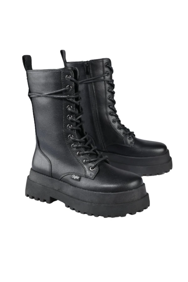 BUFFALO Μπότες- Μποτάκια PLUTO LACE UP MID - BLACK