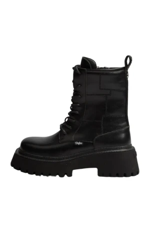 BUFFALO Μπότες- Μποτάκια STACY LACE UP MID - BLACK