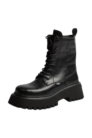 BUFFALO Μπότες- Μποτάκια STACY LACE UP MID - BLACK