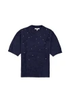 GARCIA U260041 Women's Embellished Pullover - Navy