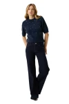 GARCIA U260041 Women's Embellished Pullover - Navy