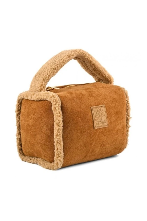 COLORS OF CALIFORNIA Mini Bag Fur Edges - Brown