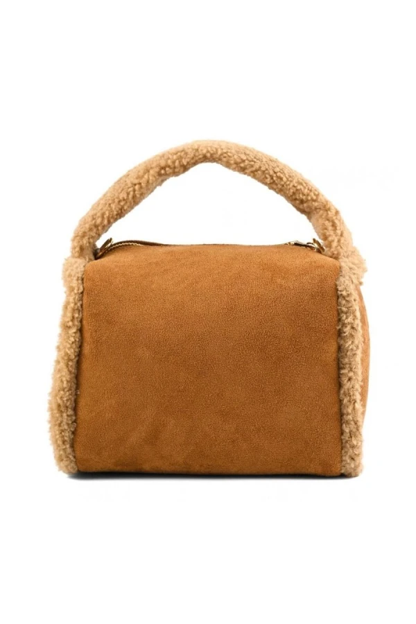 COLORS OF CALIFORNIA Mini Bag Fur Edges - Brown