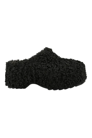 Colors of California Teddy Fur Clog Σαμπό- Μαύρο