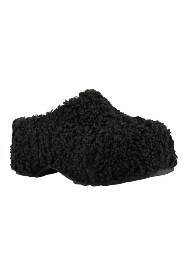 Colors of California Teddy Fur Clog Σαμπό- Μαύρο