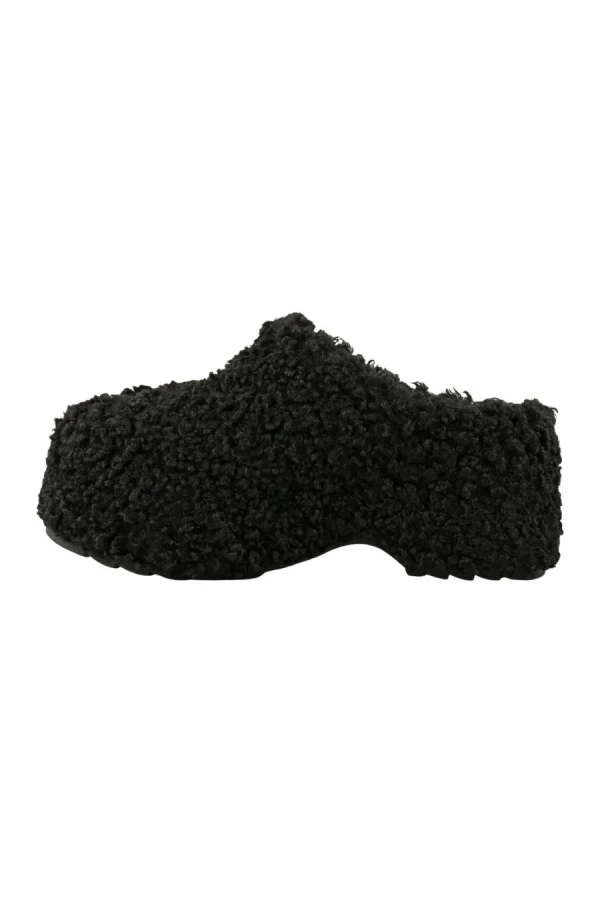 Colors of California Teddy Fur Clog Σαμπό- Μαύρο