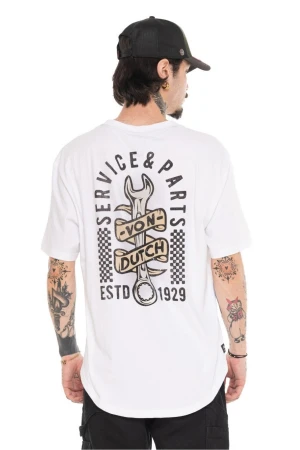 VON DUTCH Men's T-Shirt VD/1/H/TR/CUSTOM - White