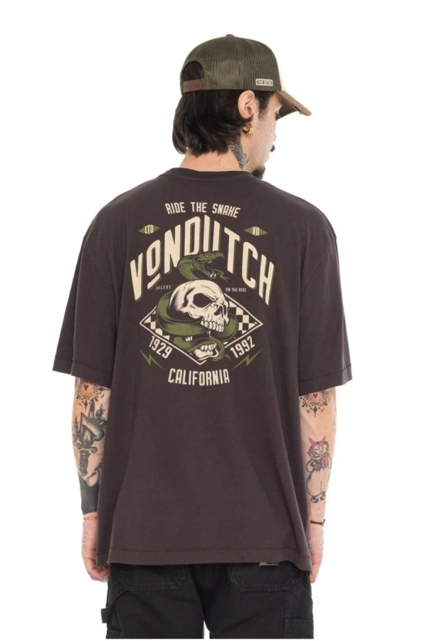 VON DUTCH Ανδρικό T-Shirt VD/1/H/TR/JOSE - Καφέ