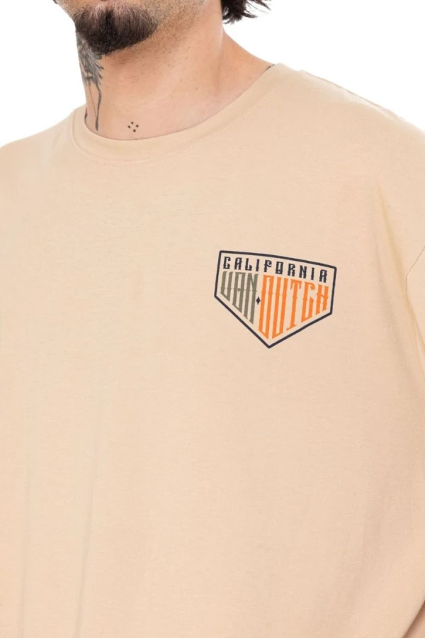 VON DUTCH Men's T-Shirt VD/1/H/TR/ROAD/CR - Beige