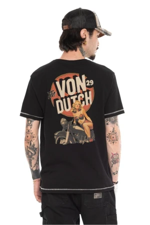 VON DUTCH Men's T-Shirt VD/1/TR/BITCH - Black