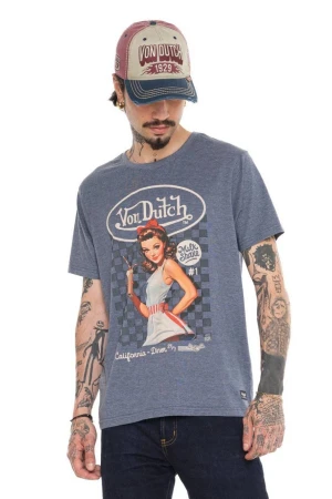VON DUTCH T-Shirt VD/1/TR/CREAM - Μπλε