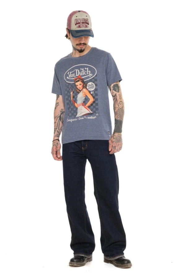 VON DUTCH T-Shirt VD/1/TR/CREAM - Blue