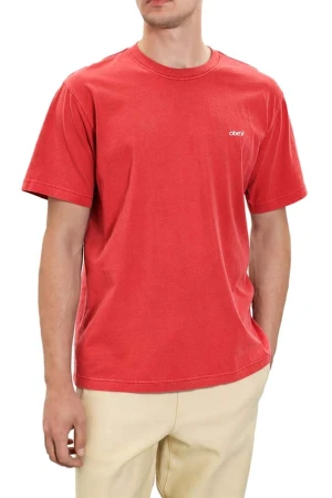 OBEY Men's Lowercase Pigment Tee SS - Coral