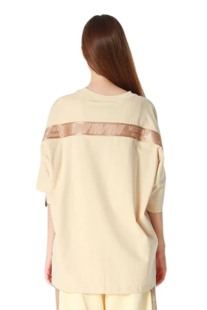 MOD WAVE MOVEMENT T-Shirts MWM LOGO TAPE T-SHIRT - BEIGE