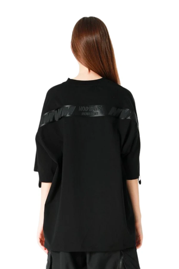 MOD WAVE MOVEMENT T-Shirts MWM LOGO TAPE T-SHIRT - BLACK