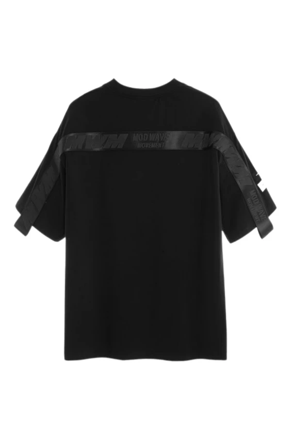 MOD WAVE MOVEMENT T-Shirts MWM LOGO TAPE T-SHIRT - BLACK