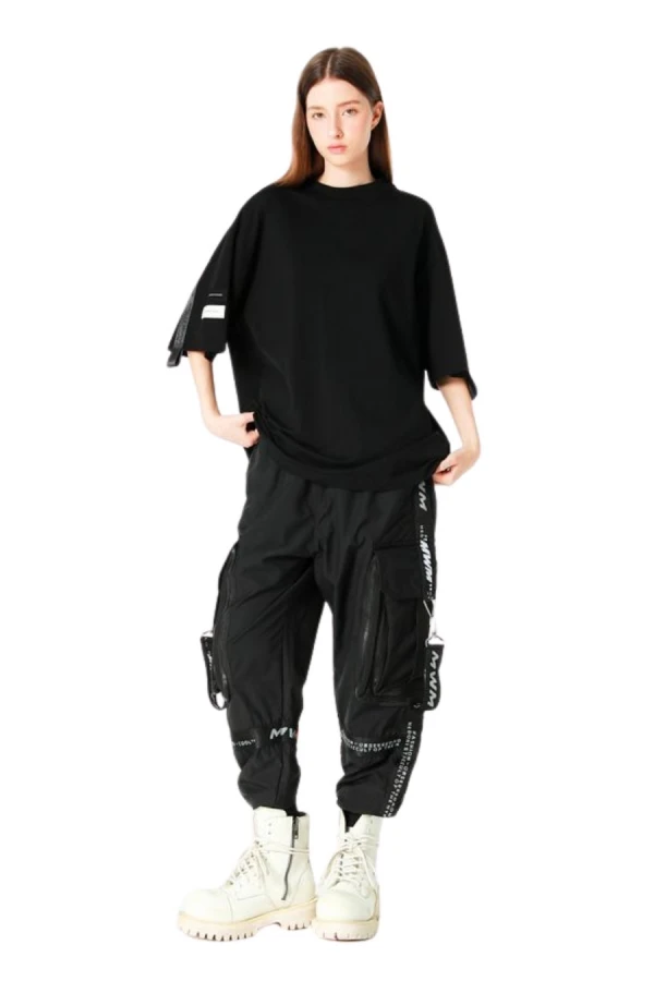 MOD WAVE MOVEMENT T-Shirts MWM LOGO TAPE T-SHIRT - BLACK