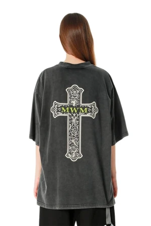 MOD WAVE MOVEMENT T-Shirts MWM CROSS LOGO T-SHIRT - BLACK