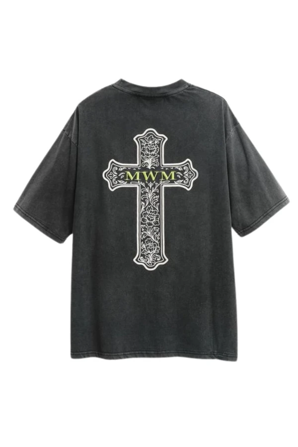MOD WAVE MOVEMENT T-Shirts MWM CROSS LOGO T-SHIRT - BLACK