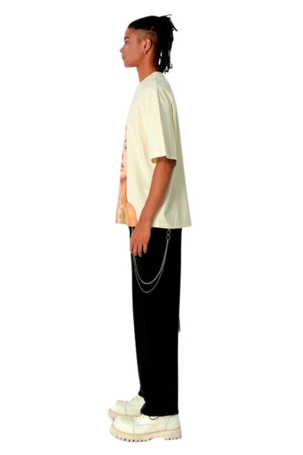 MOD WAVE MOVEMENT T-Shirts MWM FACES PRINT OVERSIZE T-SHIRT - BEIGE