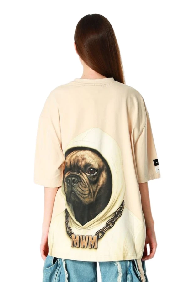 MOD WAVE MOVEMENT T-Shirts MWM VANGUARD DOGS FACES T-SHIRT - BEIGE
