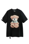 MOD WAVE MOVEMENT T-Shirts MWM TEDDY PRINT T-SHIRT - BLACK