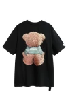 MOD WAVE MOVEMENT T-Shirts MWM TEDDY PRINT T-SHIRT - BLACK