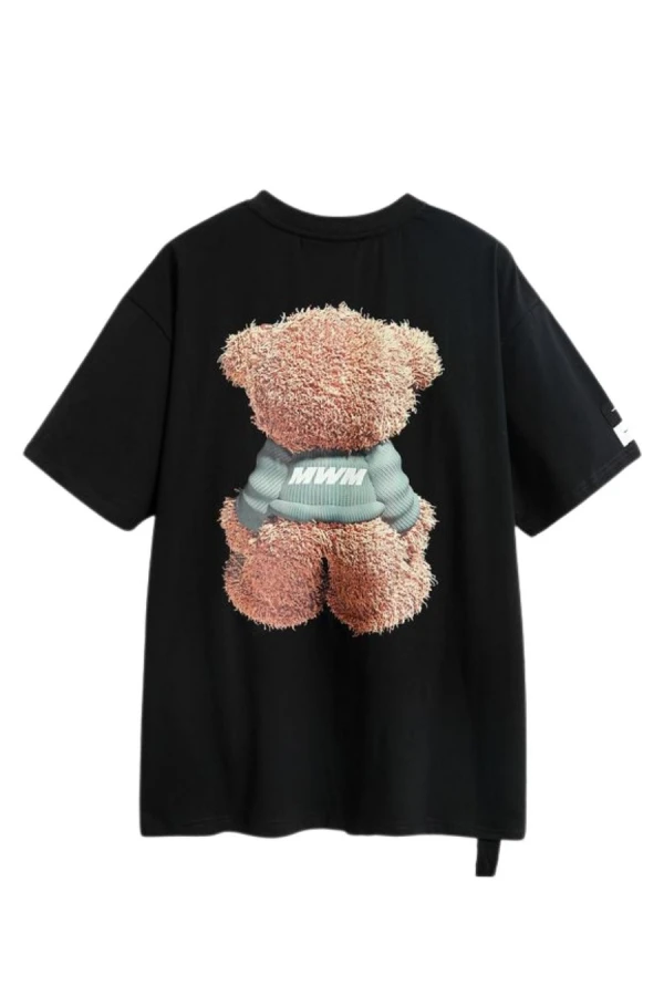 MOD WAVE MOVEMENT T-Shirts MWM TEDDY PRINT T-SHIRT - BLACK