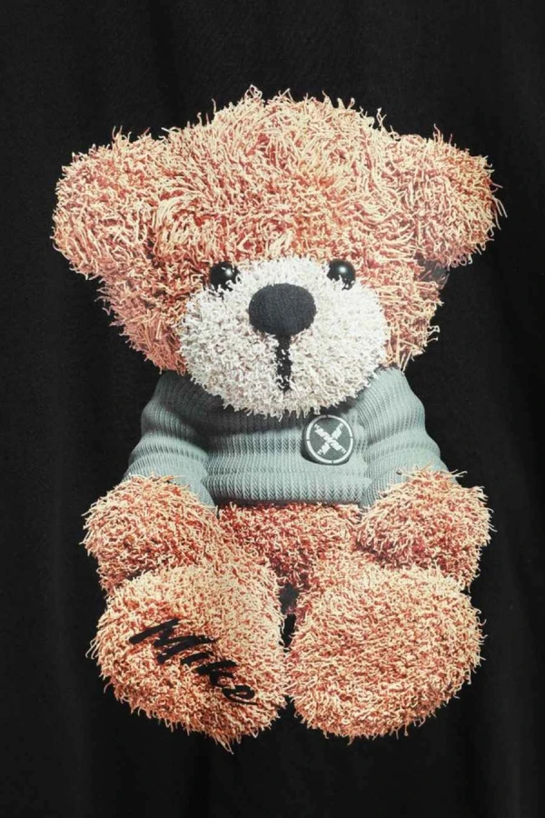 MOD WAVE MOVEMENT T-Shirts MWM TEDDY PRINT T-SHIRT - BLACK