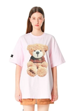 MOD WAVE MOVEMENT T-Shirts MWM TEDDY PRINT T-SHIRT - PINK