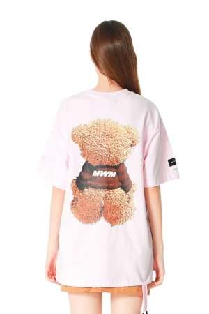 MOD WAVE MOVEMENT T-Shirts MWM TEDDY PRINT T-SHIRT - PINK