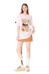 MOD WAVE MOVEMENT T-Shirts MWM TEDDY PRINT T-SHIRT - PINK
