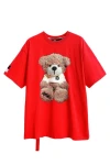 MOD WAVE MOVEMENT T-Shirts MWM TEDDY PRINT T-SHIRT - RED