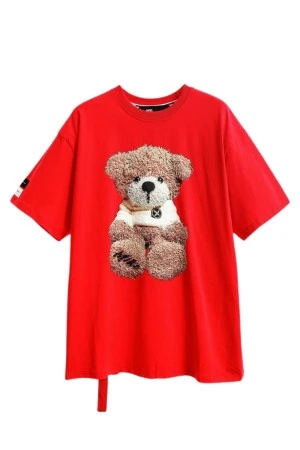 MOD WAVE MOVEMENT T-Shirts MWM TEDDY PRINT T-SHIRT - RED