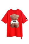 MOD WAVE MOVEMENT T-Shirts MWM TEDDY PRINT T-SHIRT - RED