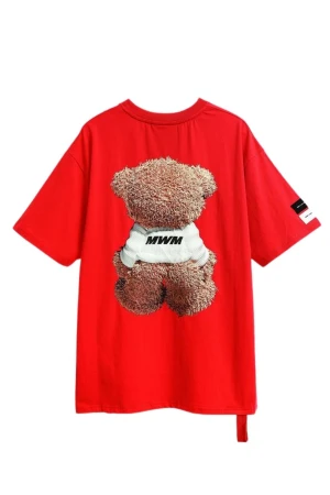 MOD WAVE MOVEMENT T-Shirts MWM TEDDY PRINT T-SHIRT - RED