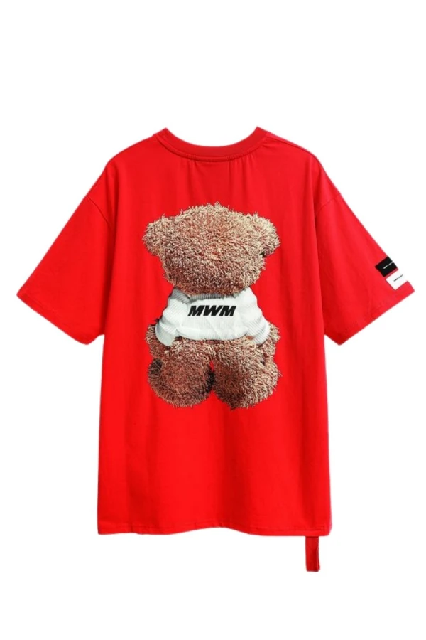 MOD WAVE MOVEMENT T-Shirts MWM TEDDY PRINT T-SHIRT - RED