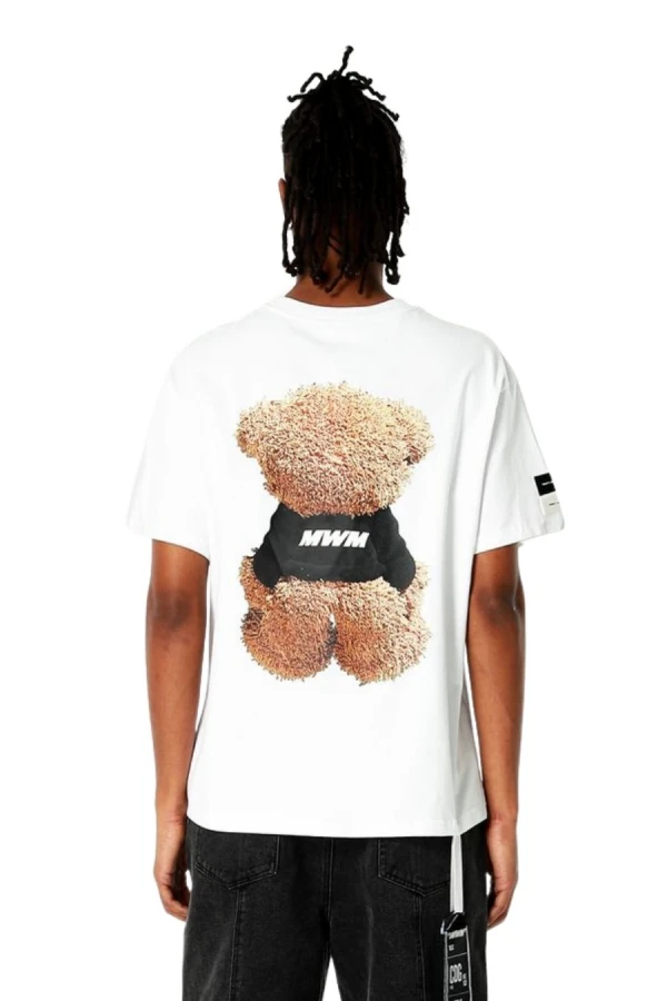 MOD WAVE MOVEMENT T-Shirts MWM TEDDY PRINT T-SHIRT - WHITE