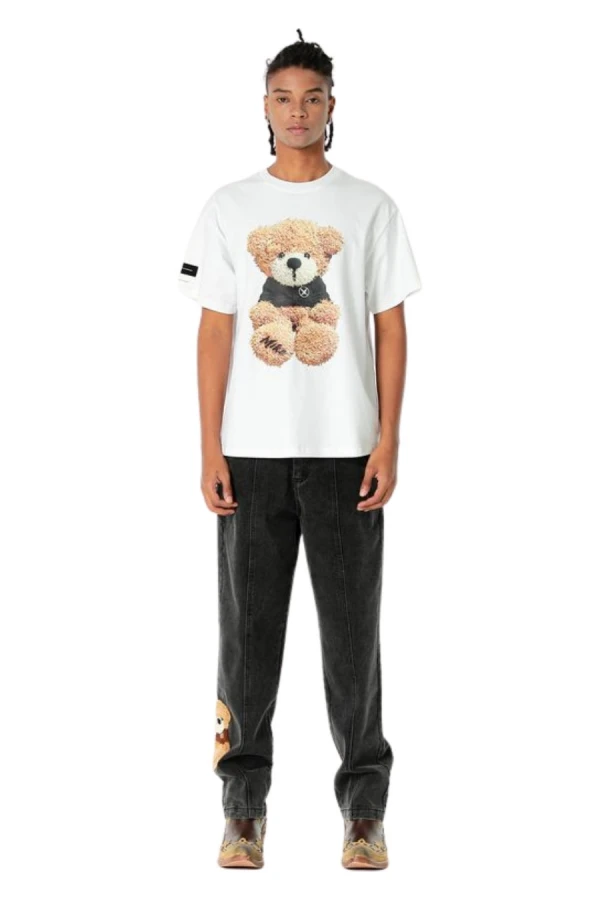 MOD WAVE MOVEMENT T-Shirts MWM TEDDY PRINT T-SHIRT - WHITE