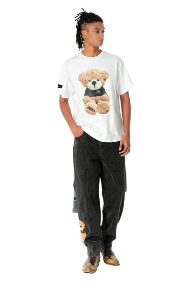 MOD WAVE MOVEMENT T-Shirts MWM TEDDY PRINT T-SHIRT - WHITE