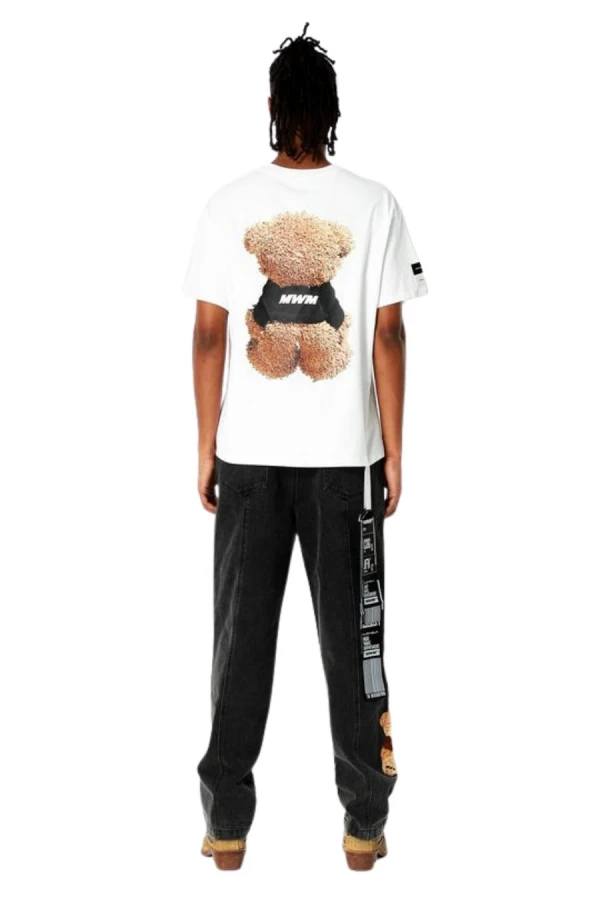 MOD WAVE MOVEMENT T-Shirts MWM TEDDY PRINT T-SHIRT - WHITE